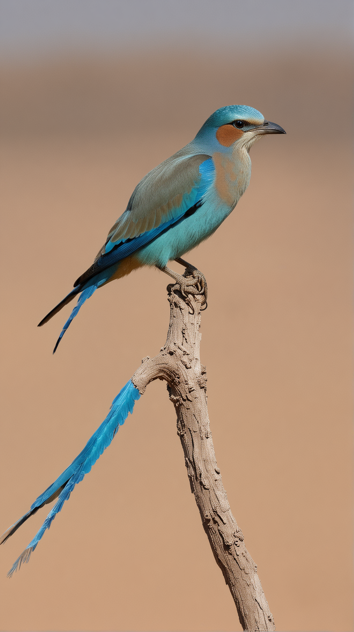 in desert a Indian roller birds with mini Indian roller birds