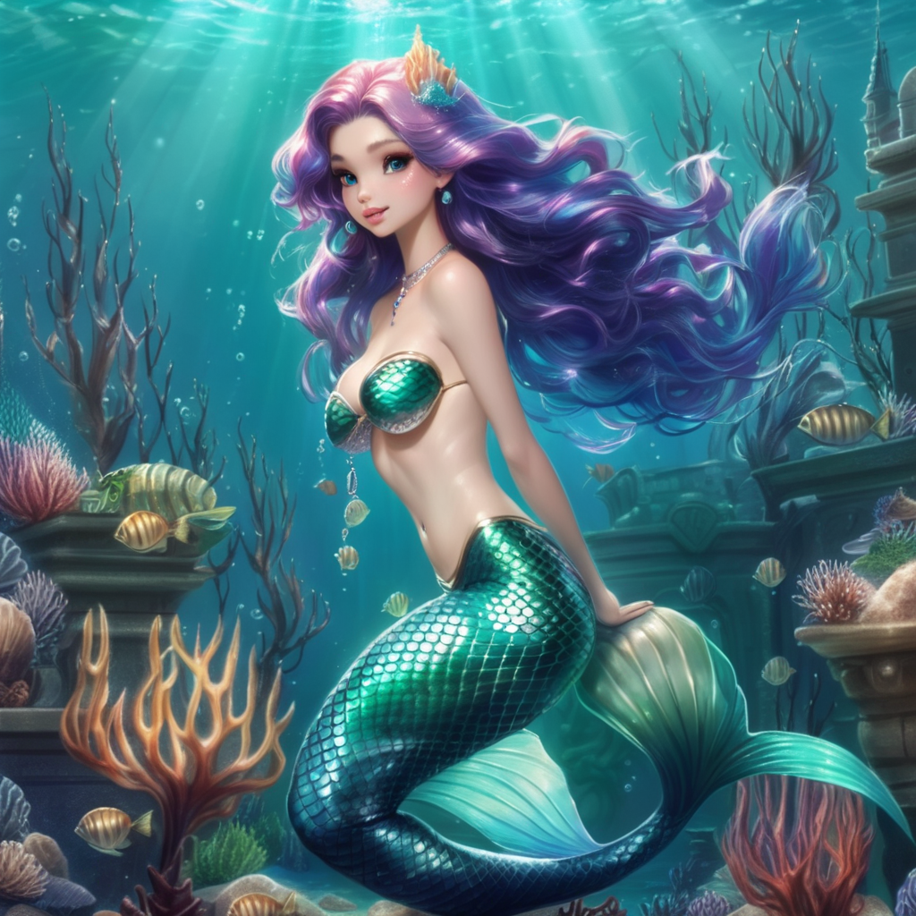 Enchanting Adult Mermaid in Oceanic Ambiance