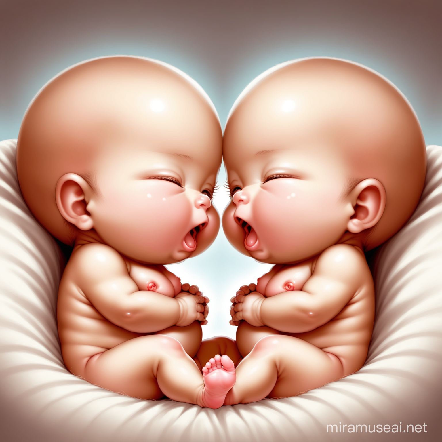 Imagine two twin brothers looking at each other with animosity in the womb as babies 