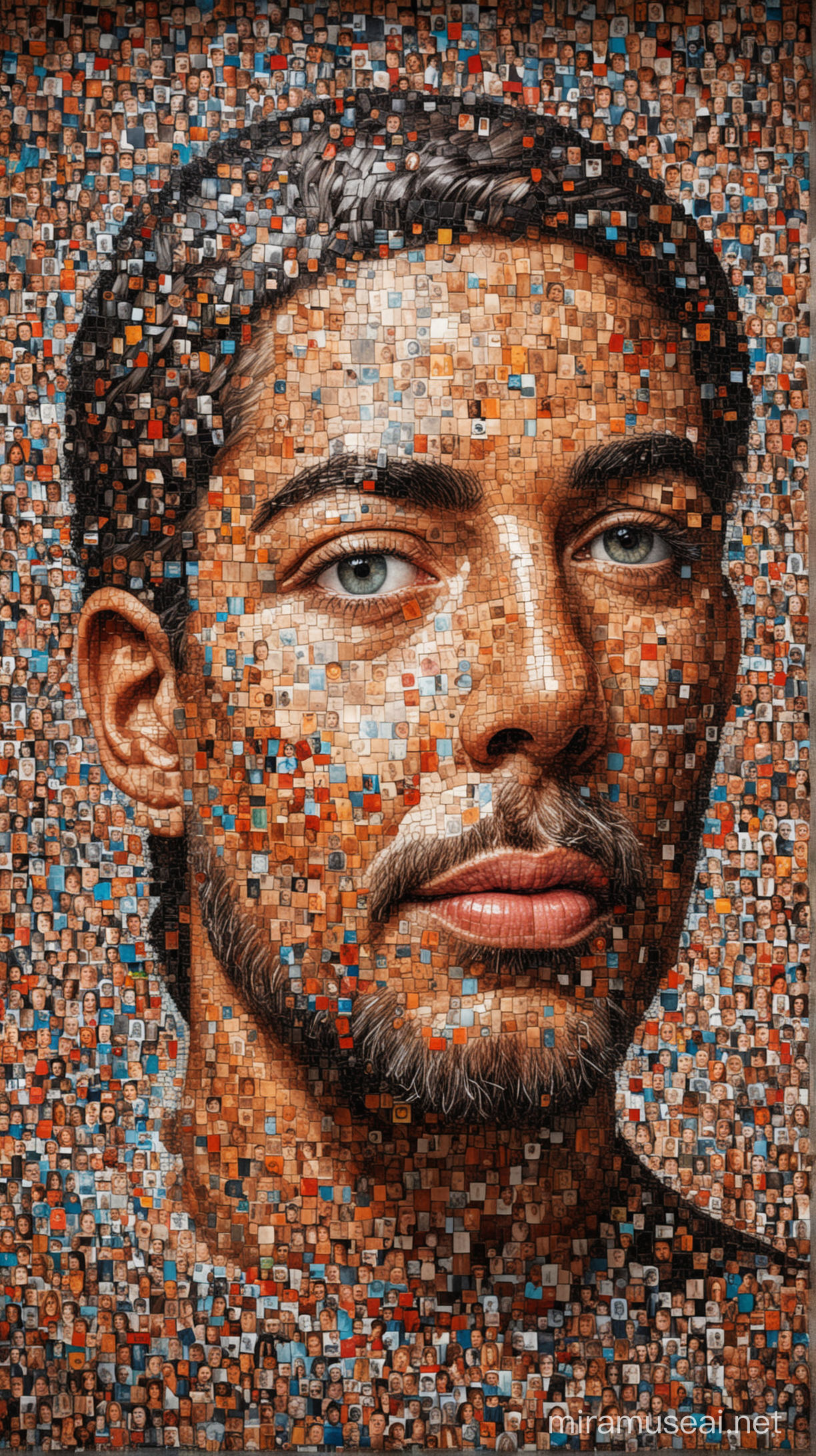  A vibrant mosaic of portraits forming a speech bubble, representing a multitude of voices.