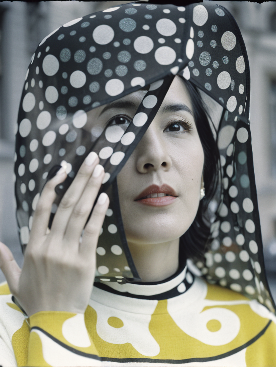 Elegant Woman Poses with Vintage Leica Camera in Fujichrome Portrait