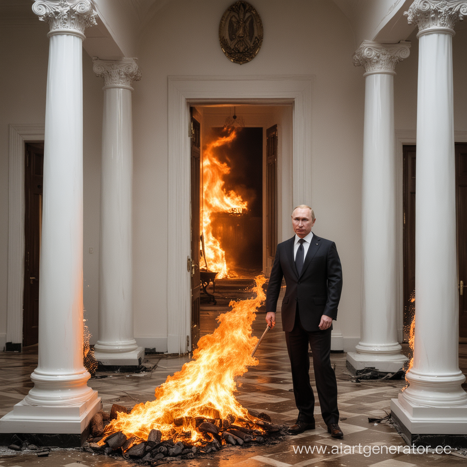 Путин в горящем Белом Доме