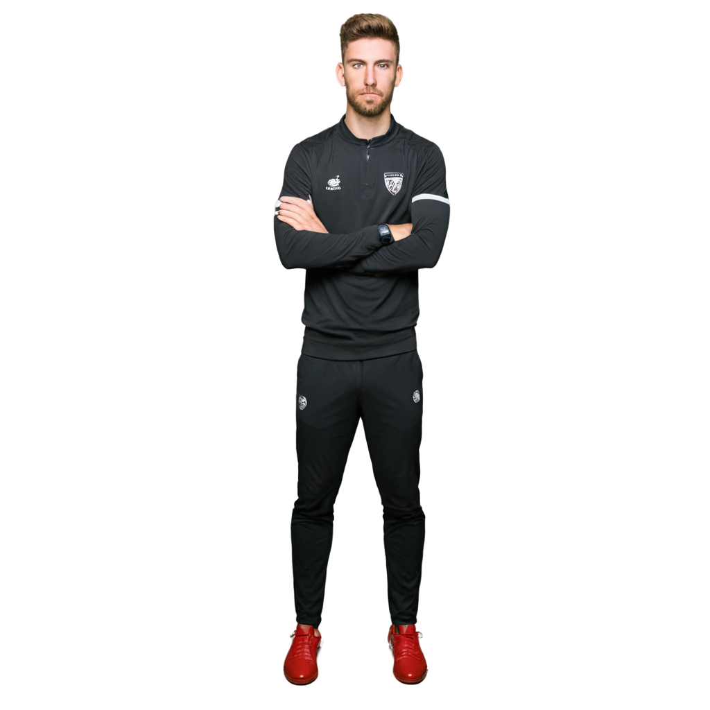 Football manager male player profile picture, cut out, high contrast one-coloured background, shallow depth of field, only the head, player faces the camera, 4k, fotorealistic, photography, photo, 18 year old