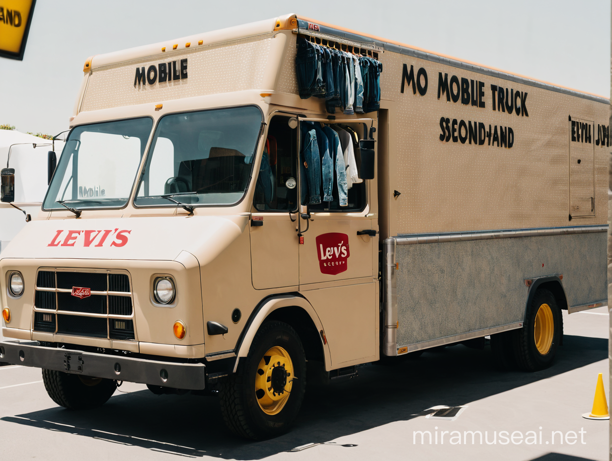Mobile Levis Truck Showcasing Secondhand Denim Collection