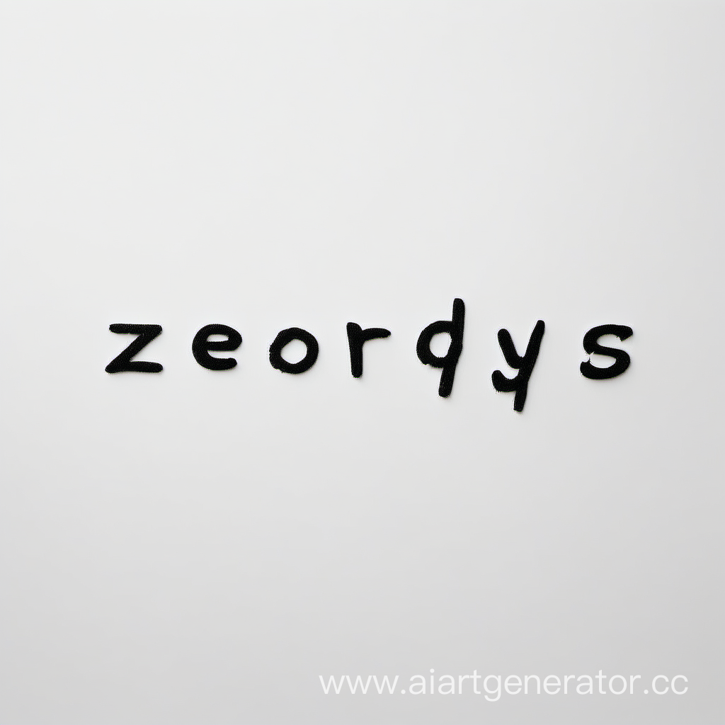 По середине написать слово ZERODYS просто на белом фоне без ничего