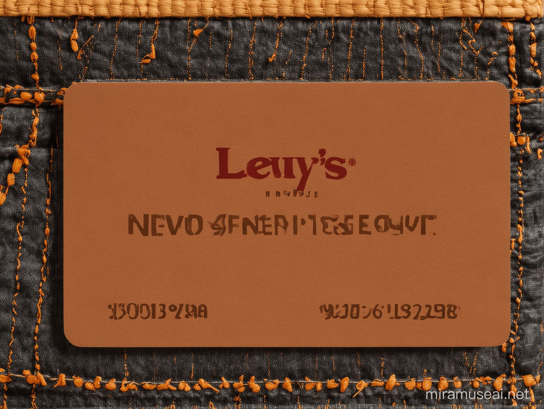 Levis Store Credit Card EarthyTone Plastic in Focus