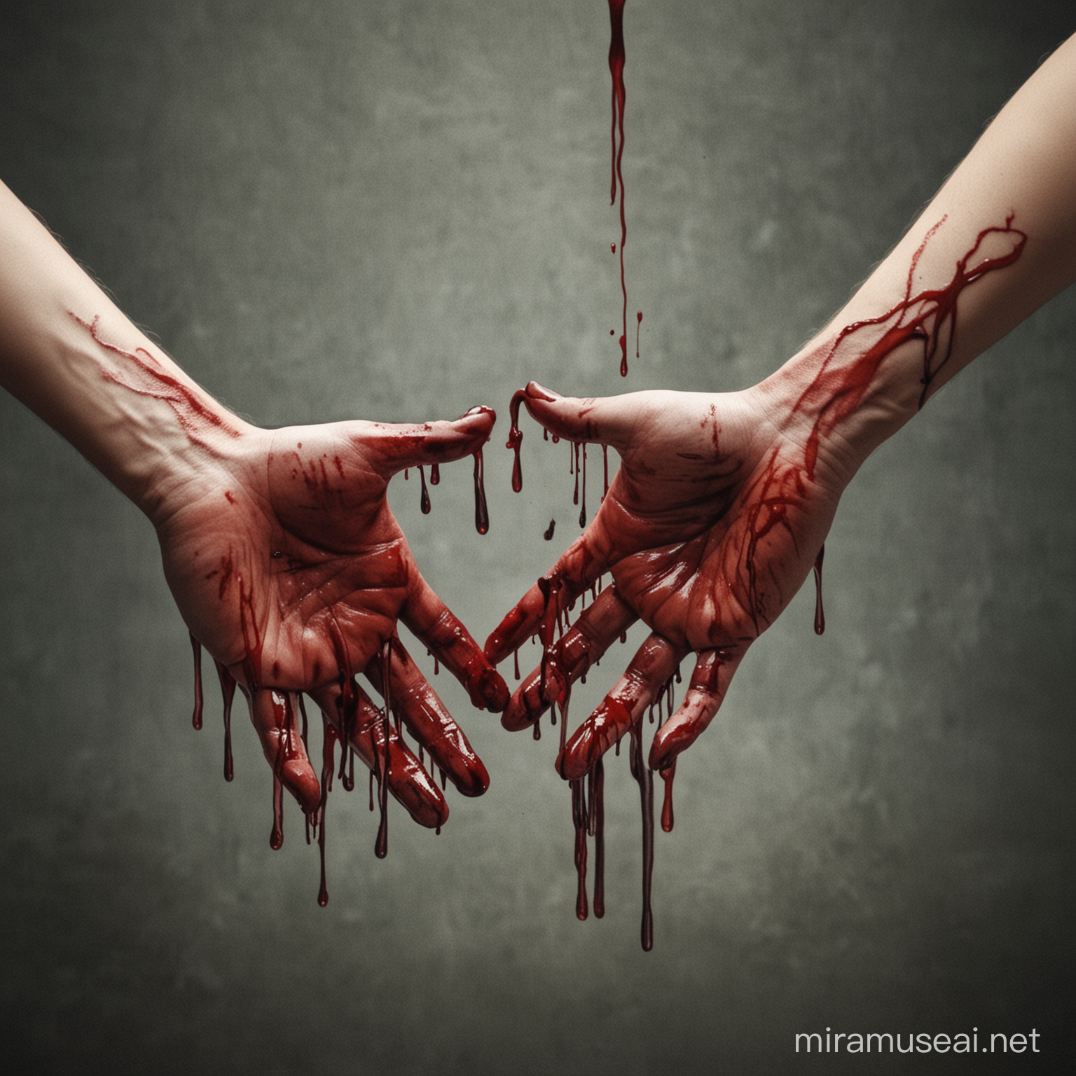 Hands Covered in Blood Crime Scene Investigation