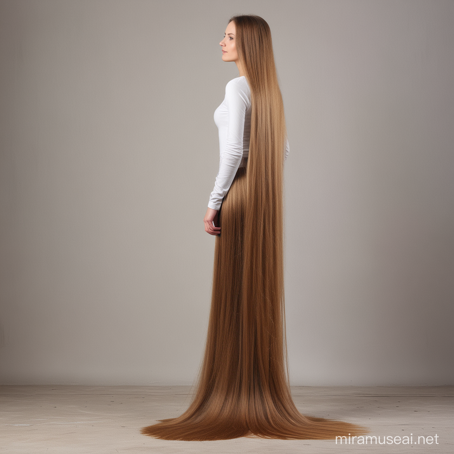 Woman with really extremely long long long hair