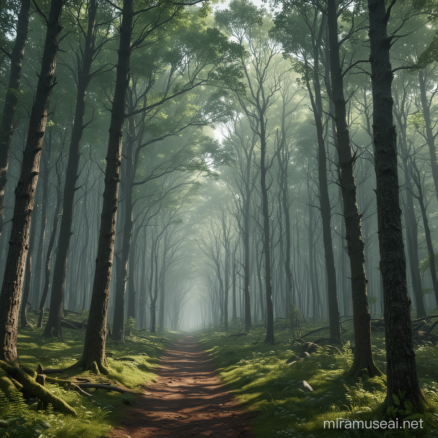Majestic Forest Landscape at 8K Full HD Resolution A Realistic Natural Scene
