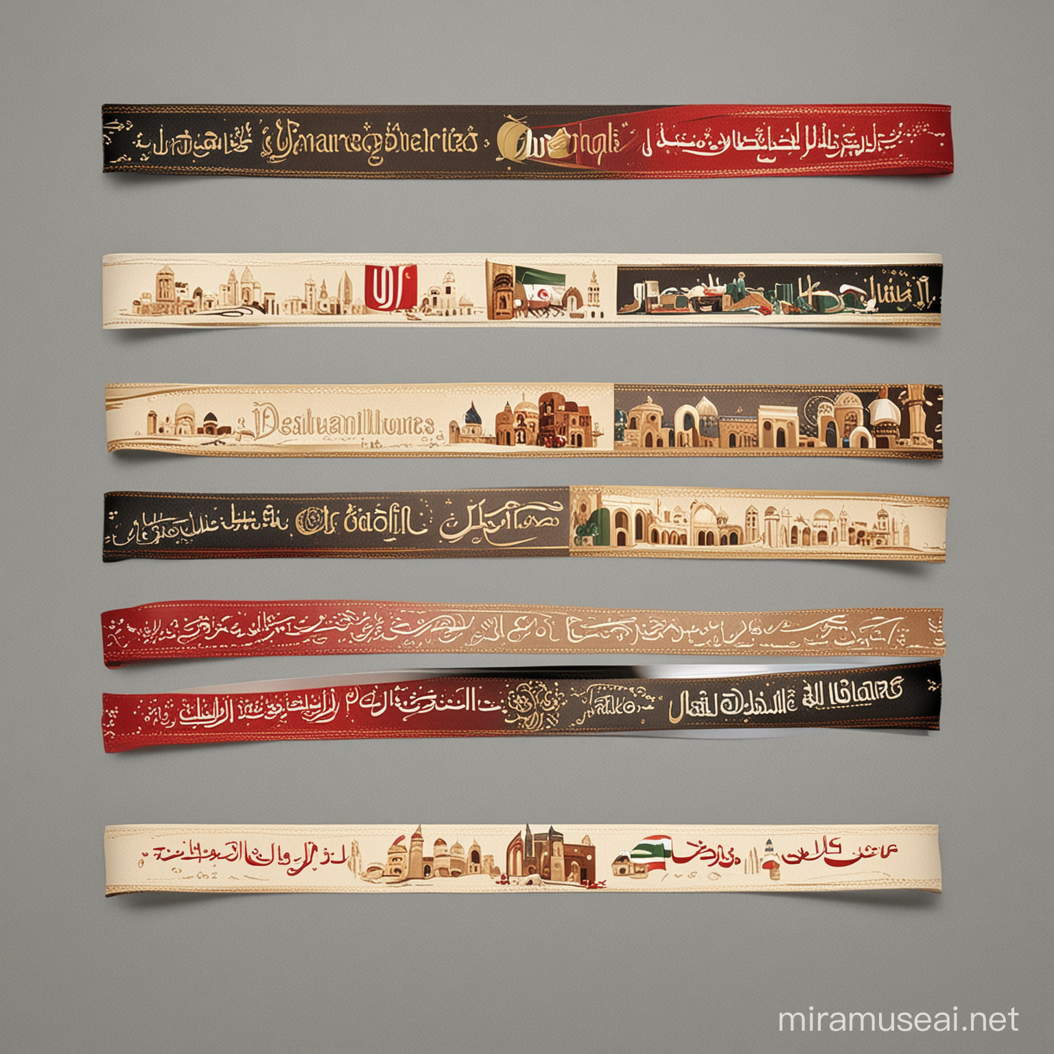 Ribbon for website decoration, Dubai/Emirates style As a surround of pictures