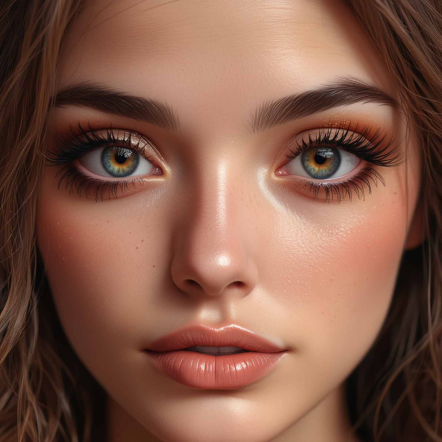 Ethereal Portrait with Detailed Features and Vibrant Colors