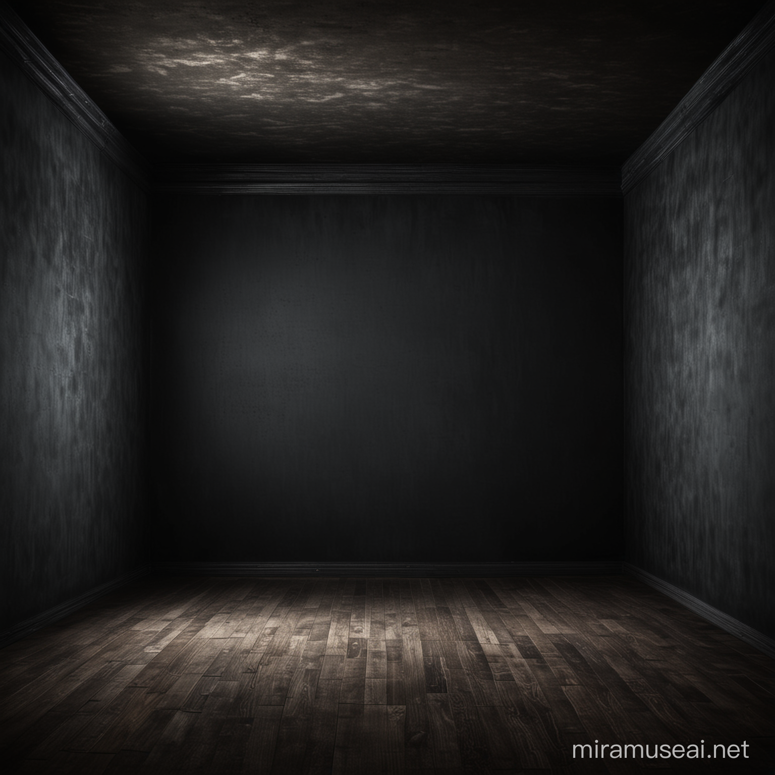 empty dark room frontal