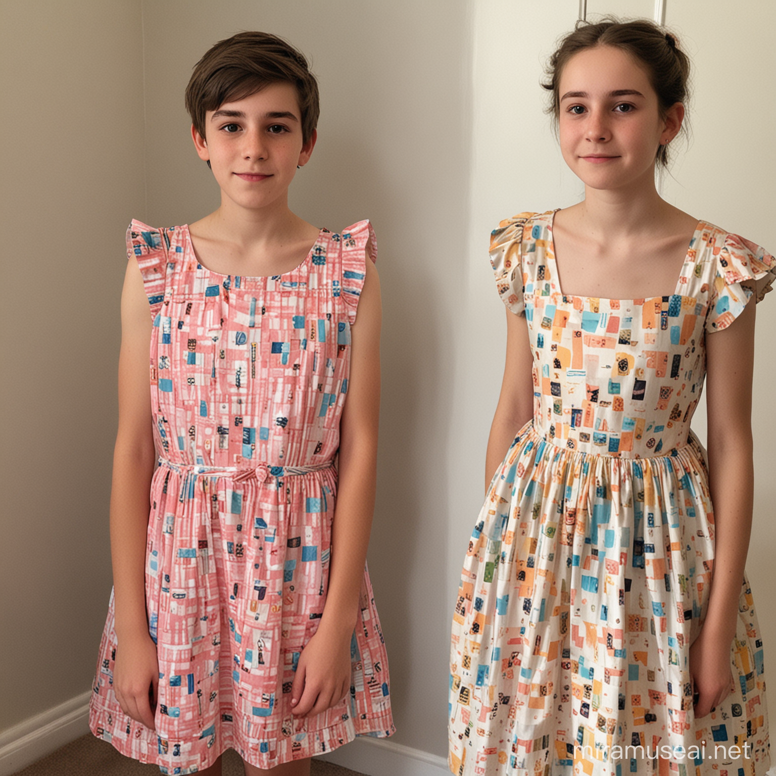 16 year old boy has to wear a dress as a gift for his sister's birthday