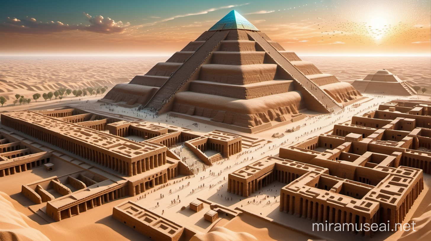 Sumerian Cityscape with AI Unveiling Ancient Mysteries