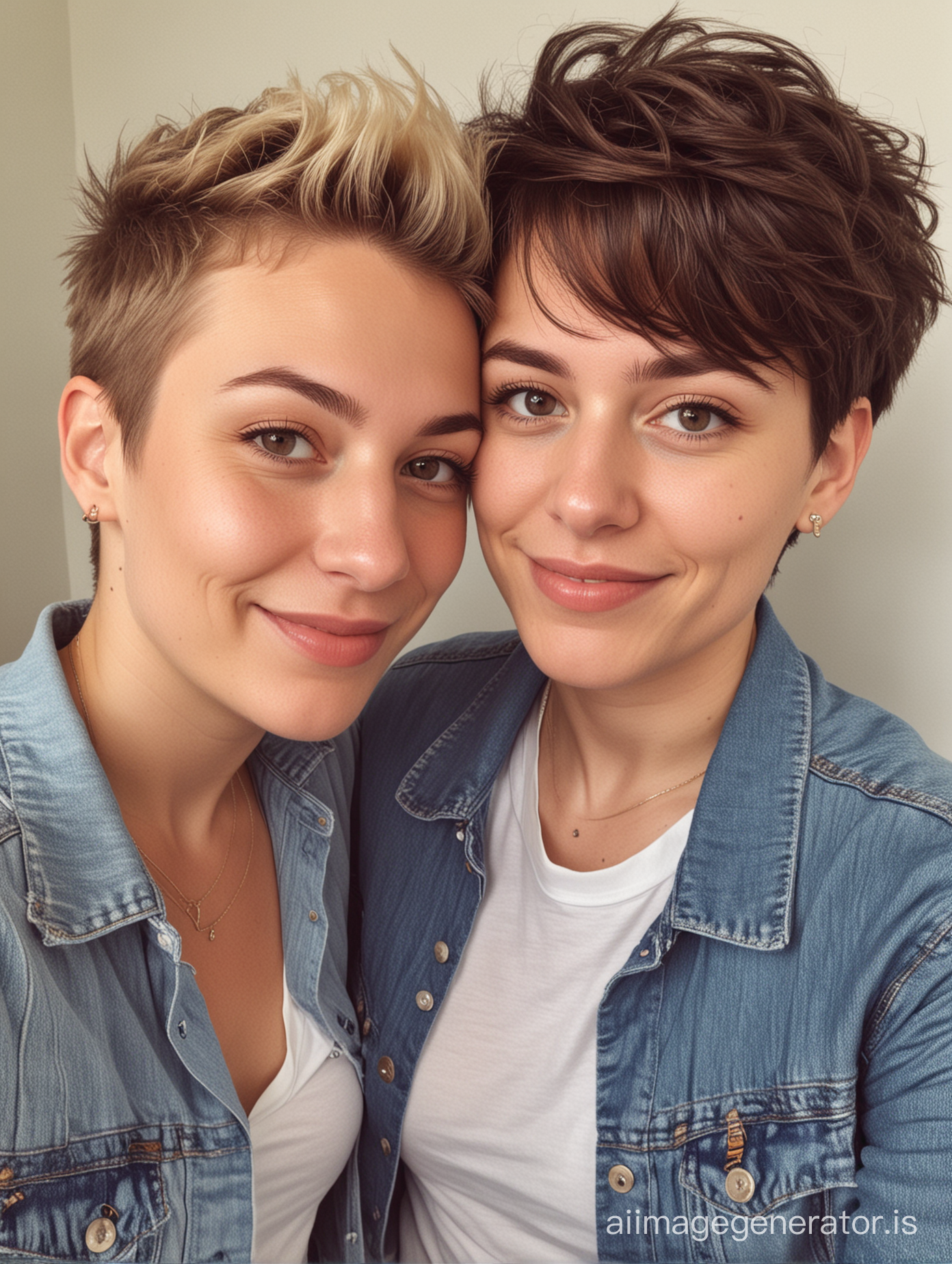 A social media profile pic of a lesbian couple