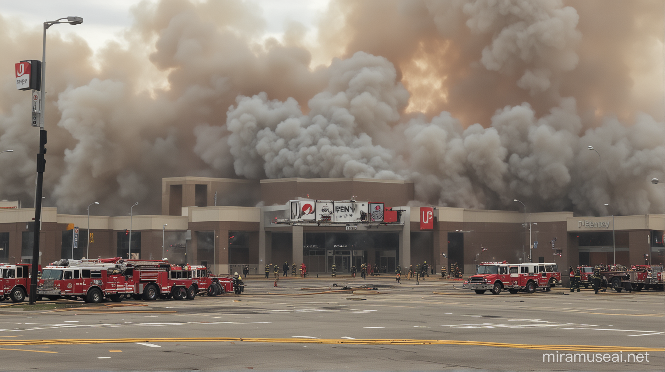 Massive Fire Engulfs JC Penney Store in Urban Blaze
