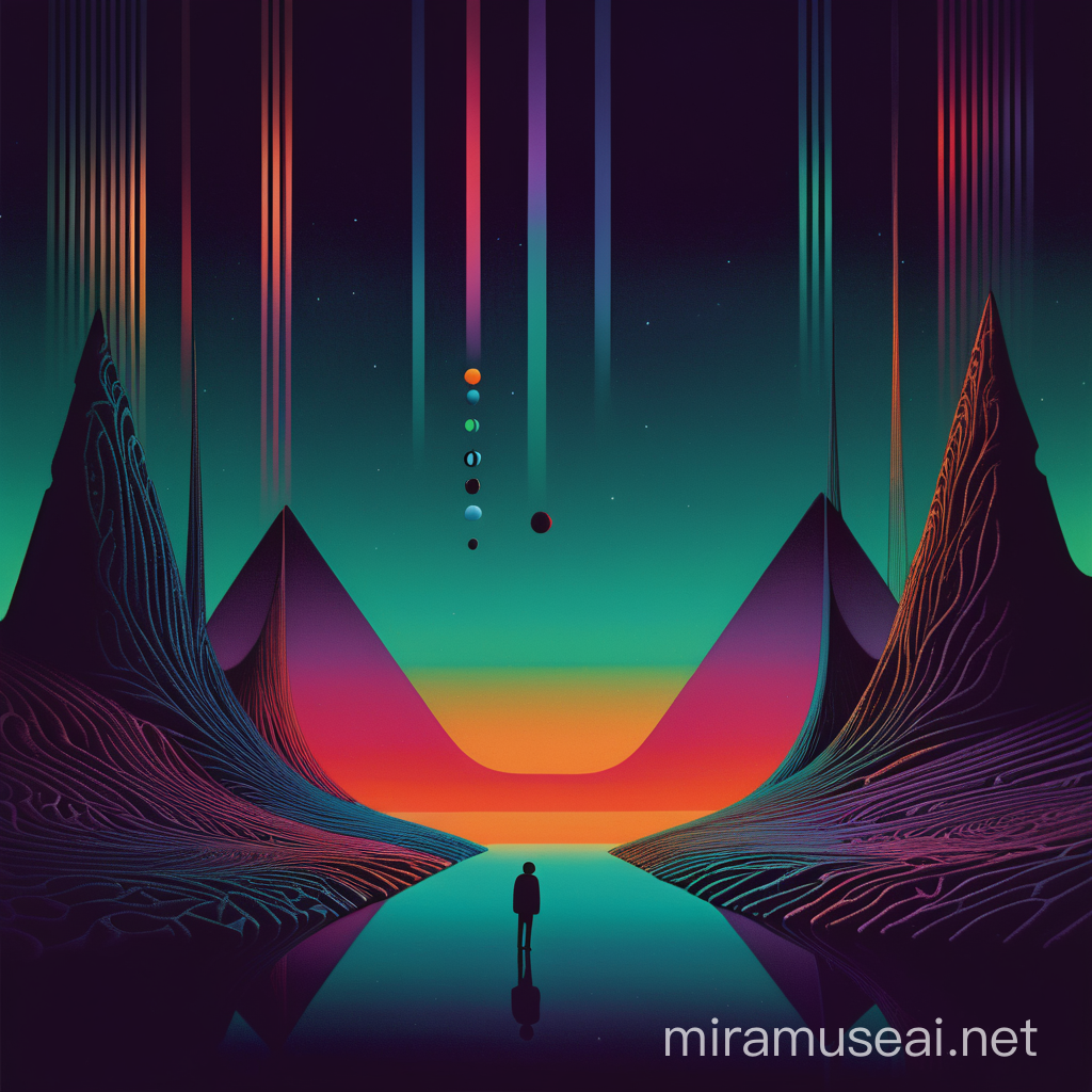 Intense Minimalistic Surreal Art Trippy 3D Abstract Fantasy in Dark Colors