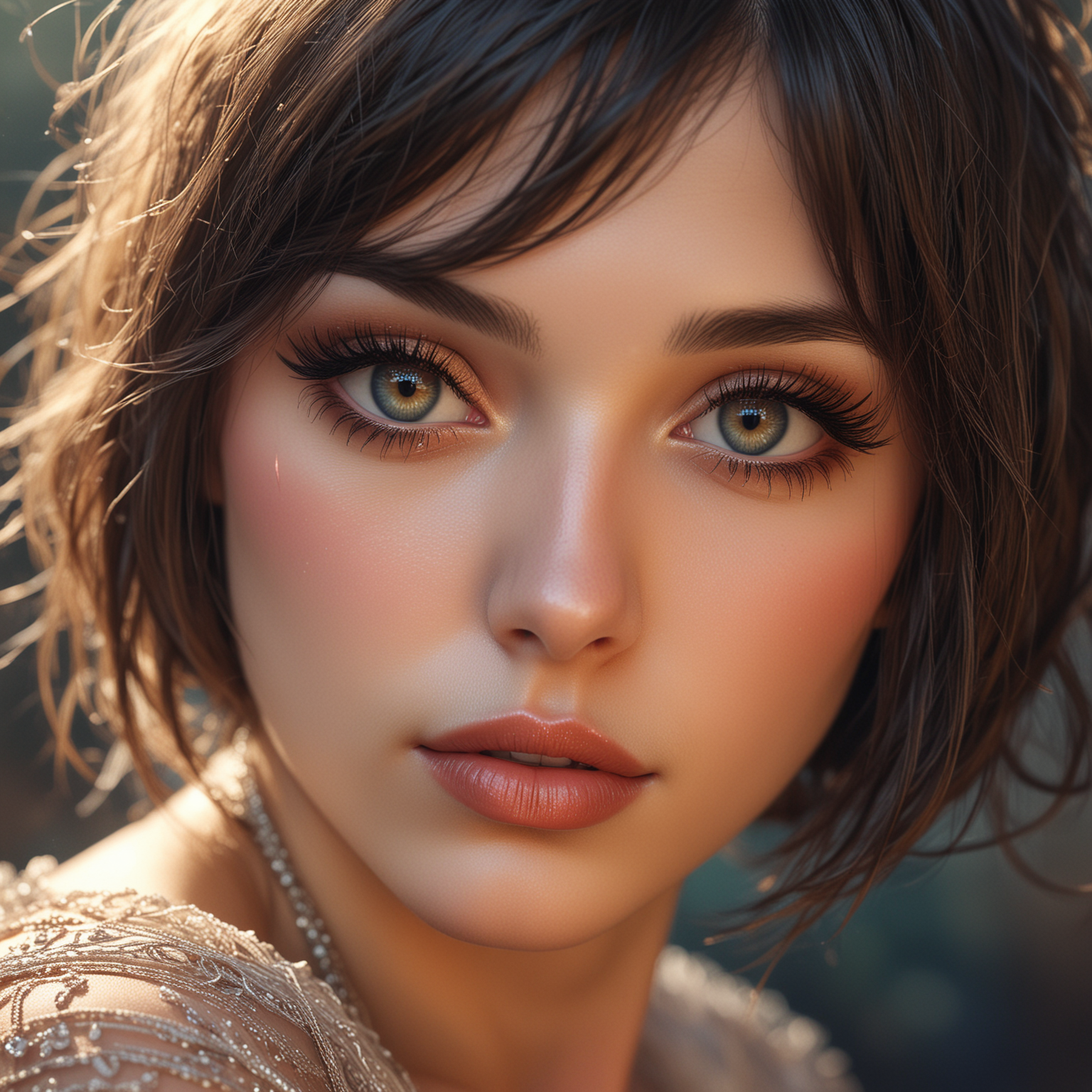 beautiful detailed eyes, beautiful detailed lips, extremely detailed Flapper Style face, long eyelashes, soft and glowing skin, flowing hair, serene expression, gentle smile, vibrant colors, realistic lighting, fine brush strokes, intricate details, high-resolution, lifelike textures, stunning background, ethereal atmosphere.
