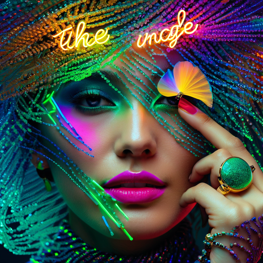 Upscale the image with neon colour