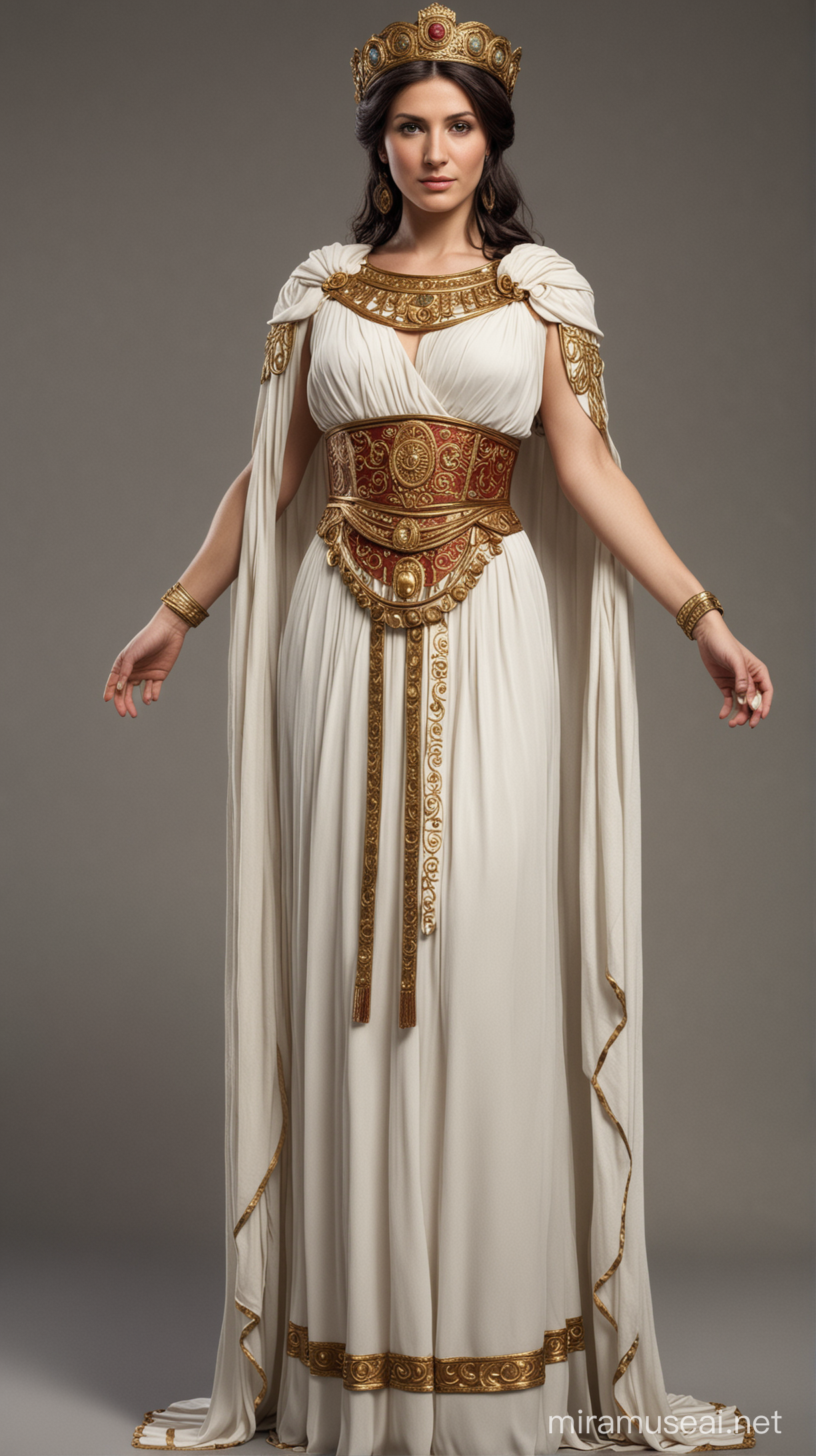 Roman Empress in Regal Attire Standing Proudly