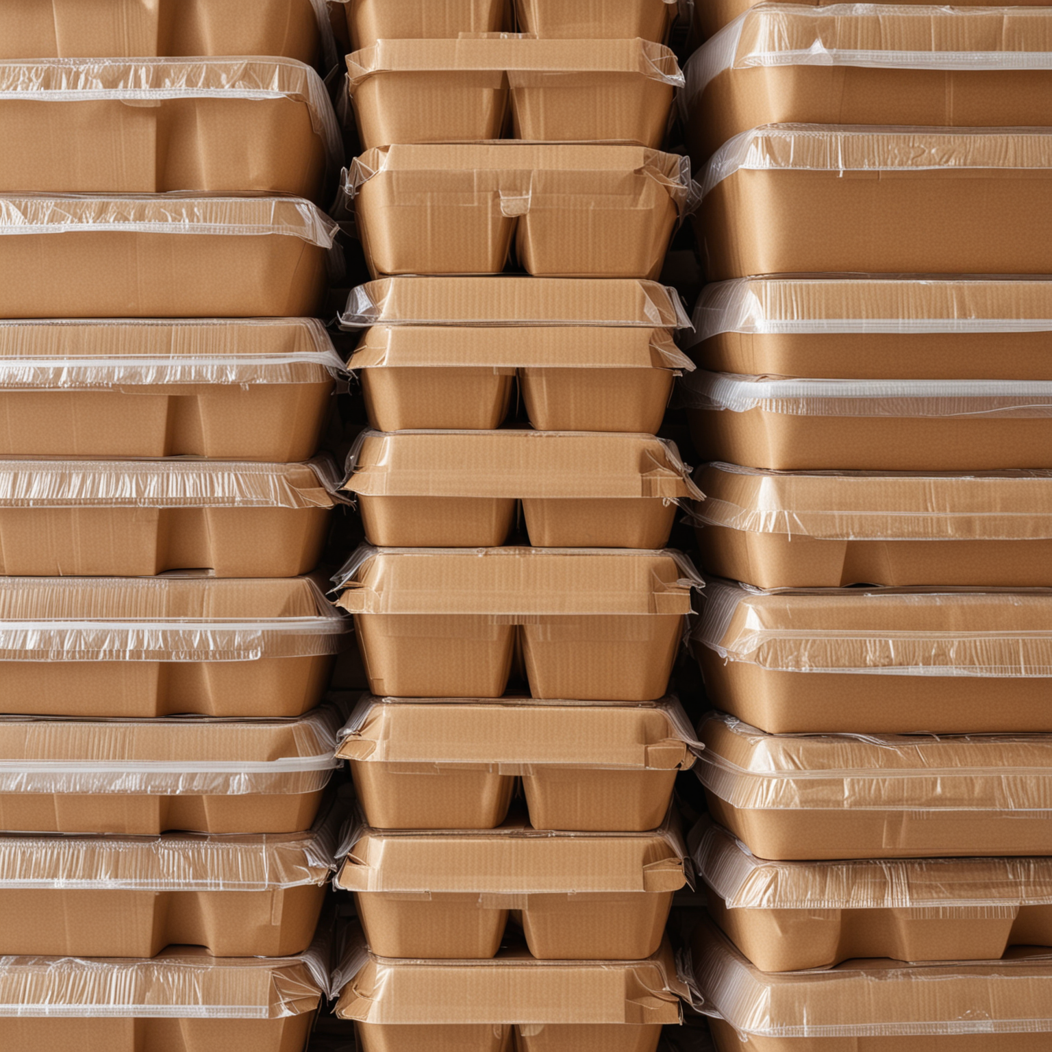 Stacked Food Packaging in a Warehouse Setting