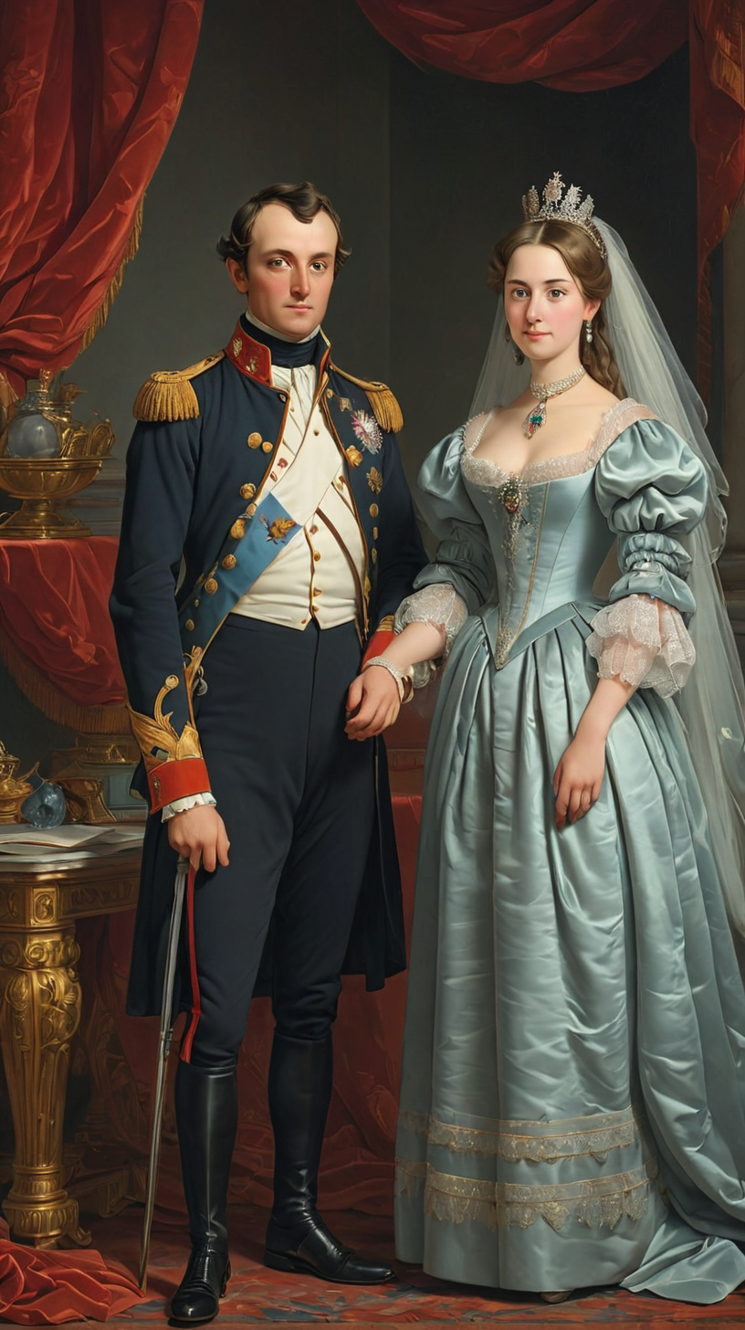 Napoleon Bonaparte and Archduchess MarieLouise of Austria Portrait