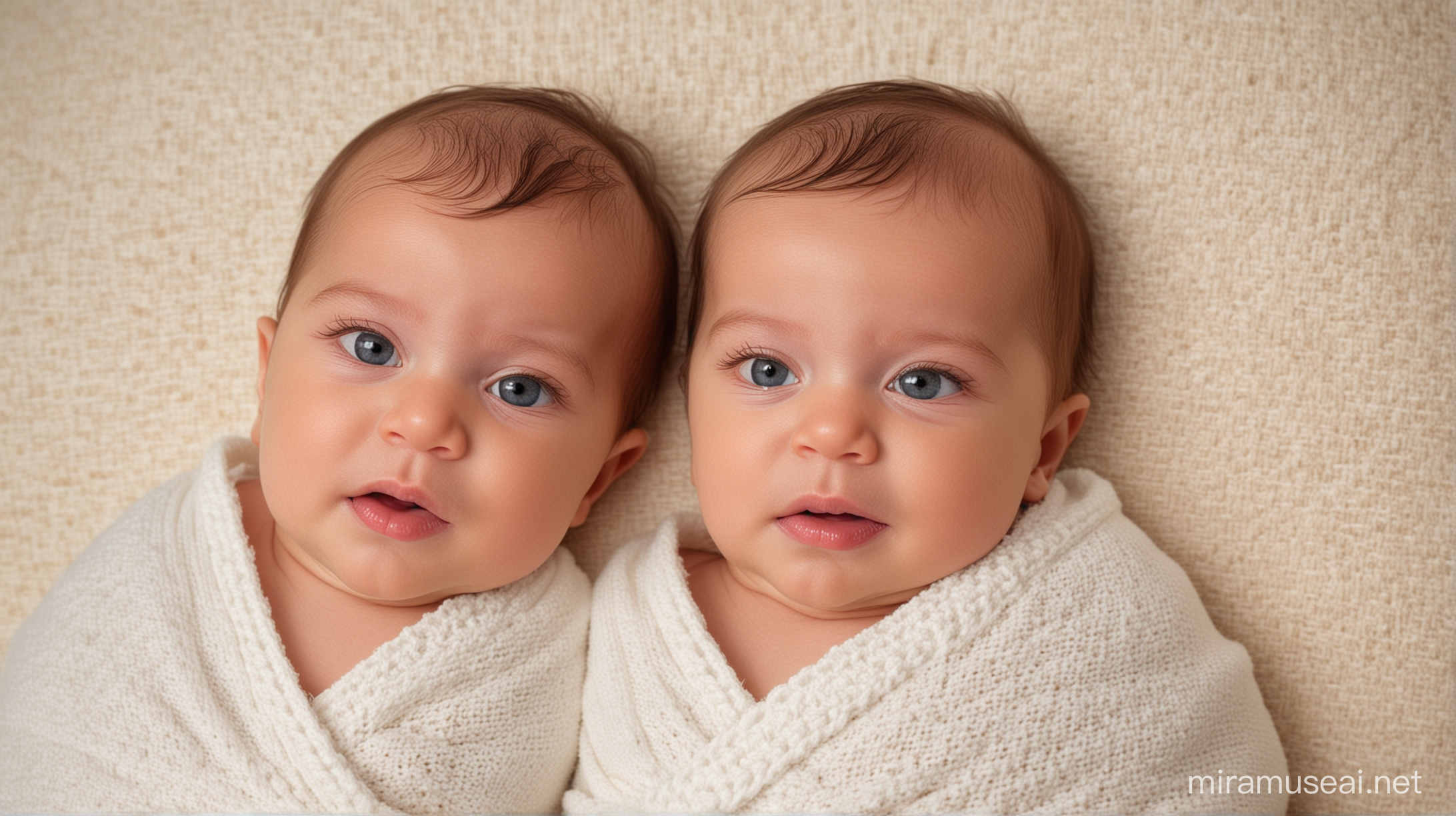 Twin Newborn Babies Engaging in Conversation