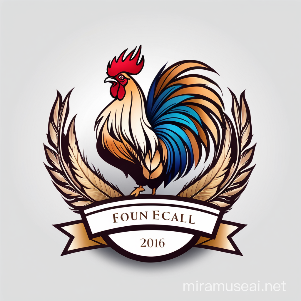 Colorful Rooster Tail Feathers Award Logo Design