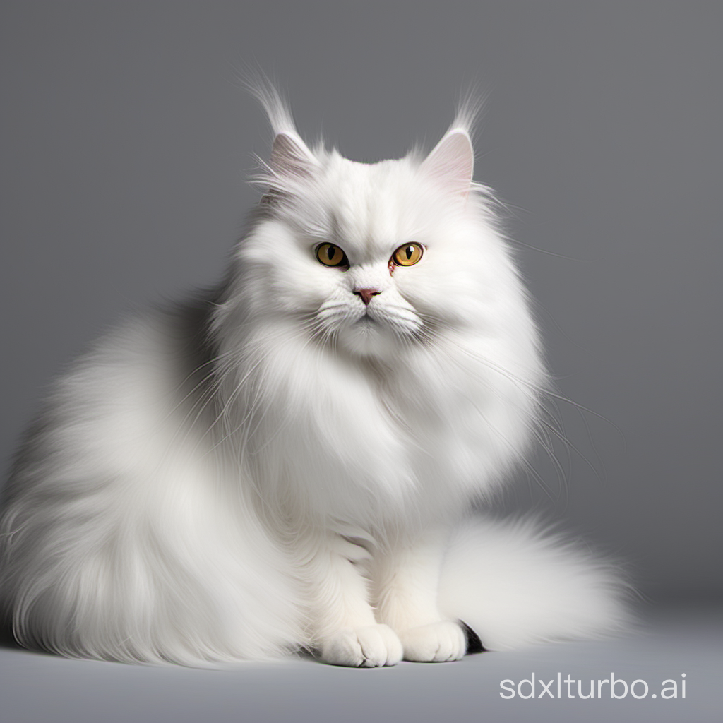 A cat with white fur