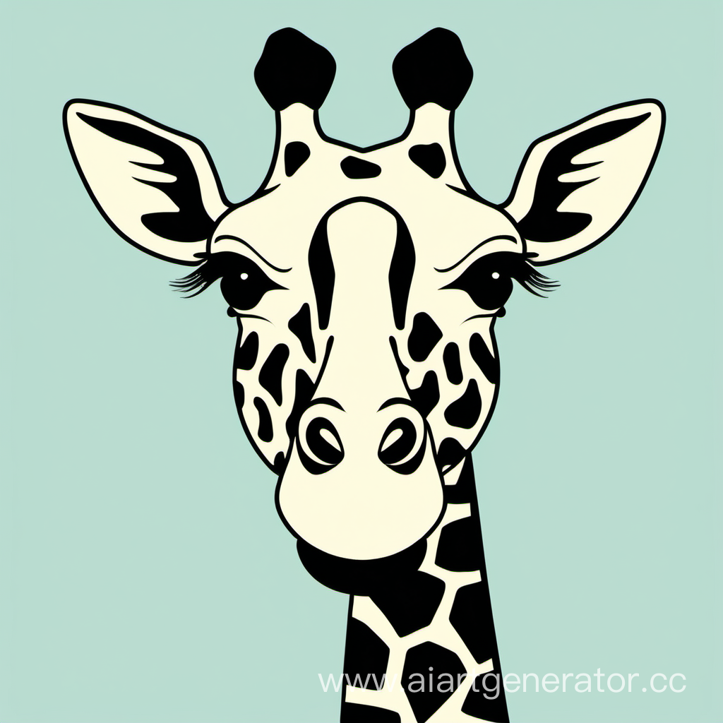 simple vector illustration, giraffe, face