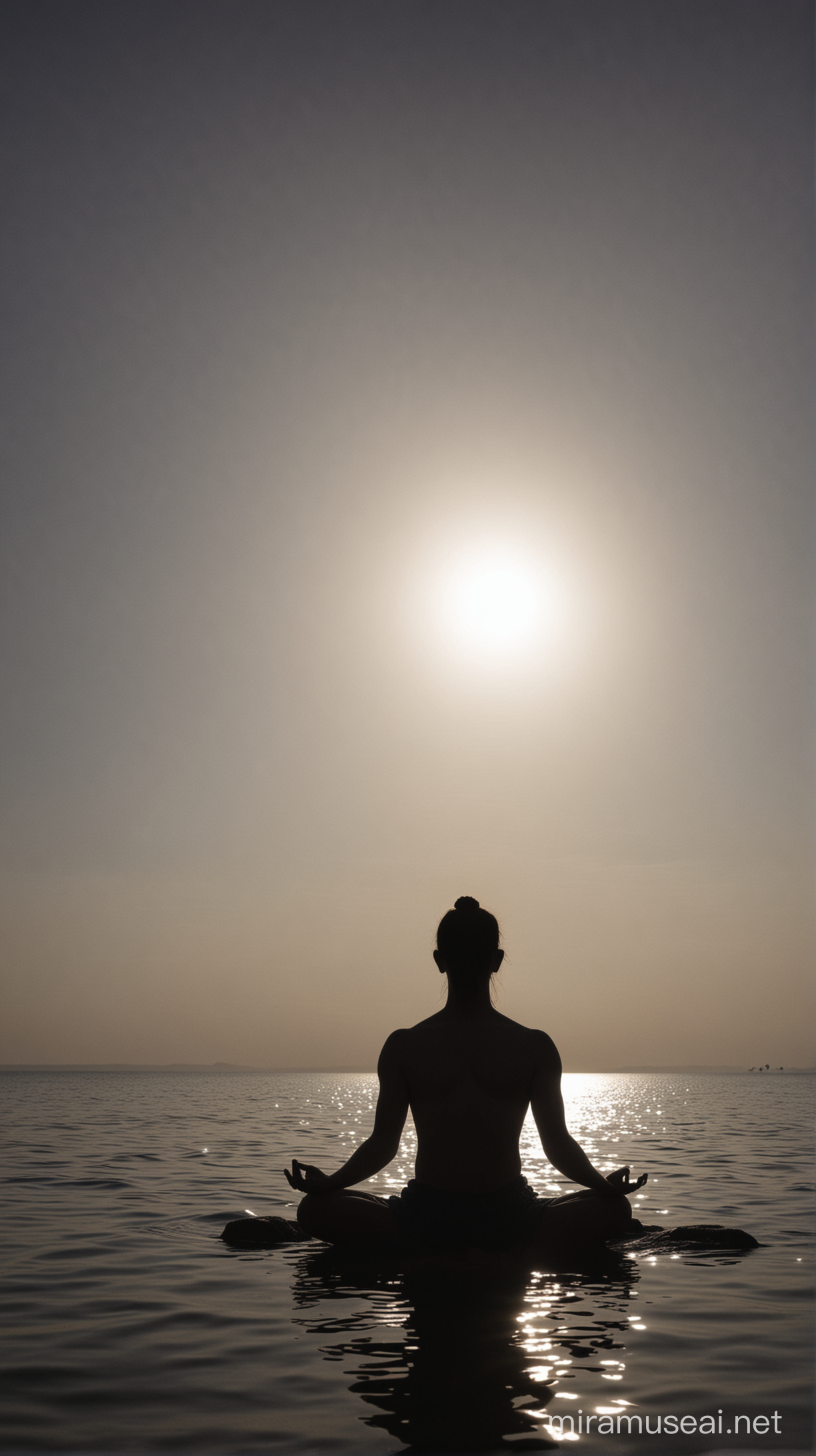 Silhouette meditating, should be spiritual