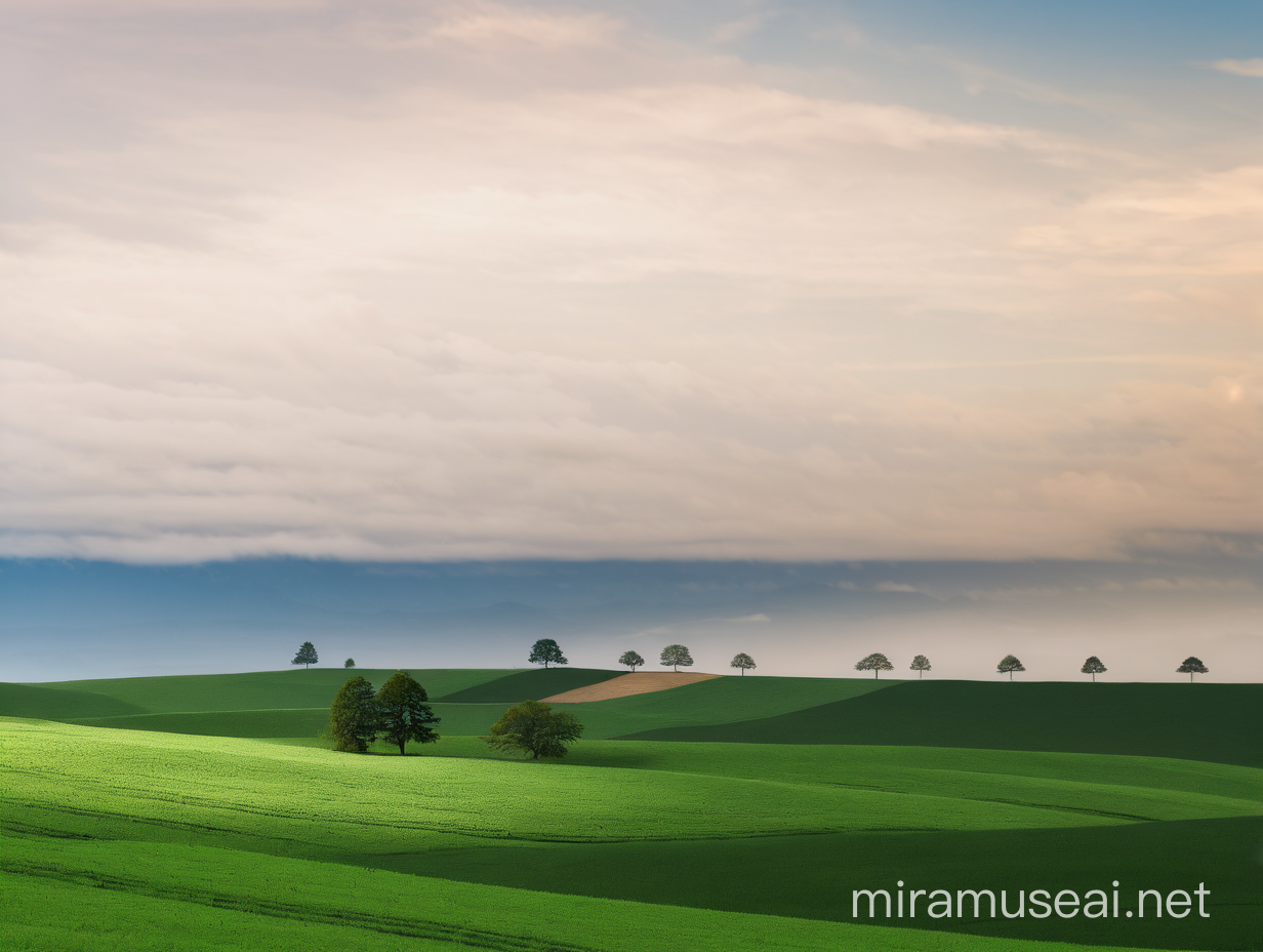 Tranquil Forest Landscape with a Majestic Mountain View