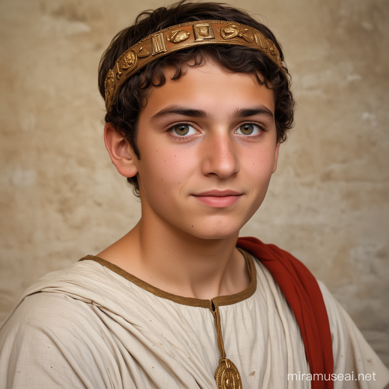 Young Roman Empire Citizen in Traditional Clothing