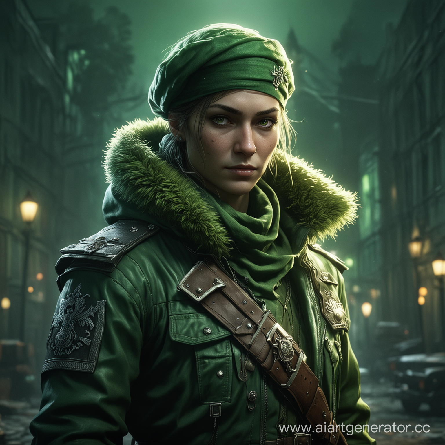 Криминальная Россия Мультиплеер, магический персонаж с красивым освещением в зеленых цветах