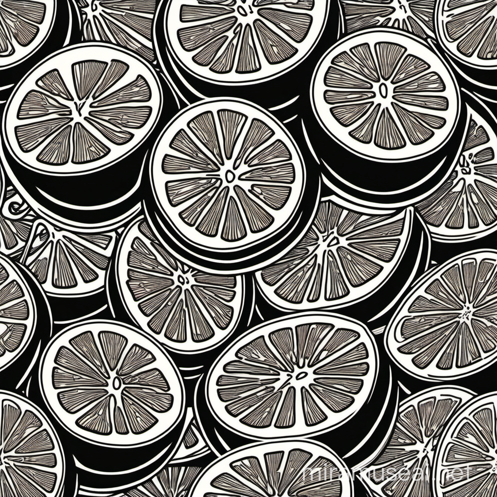 black linework grapefruits
