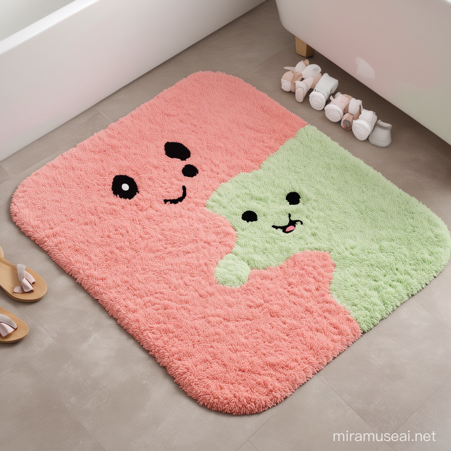 cute and Funny bath mat design
