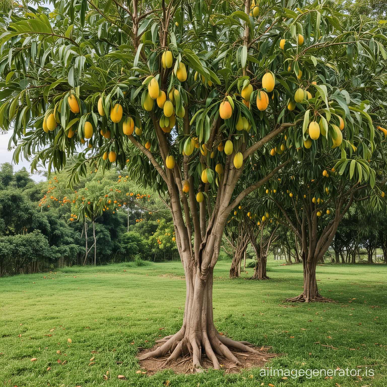 a mango tree with big fruits