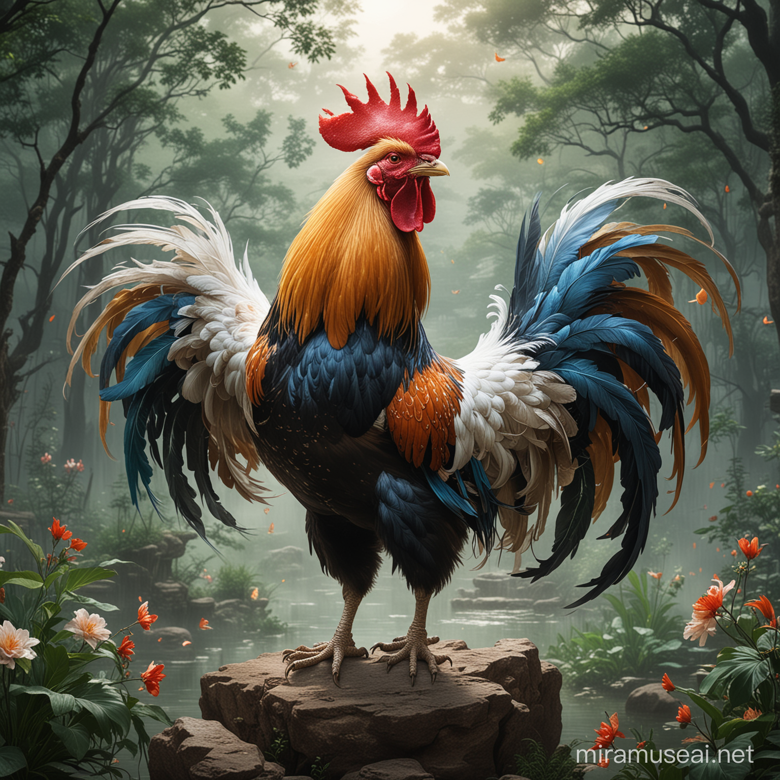 Linh K Majestic Rooster Spirit in Chinese Mythology