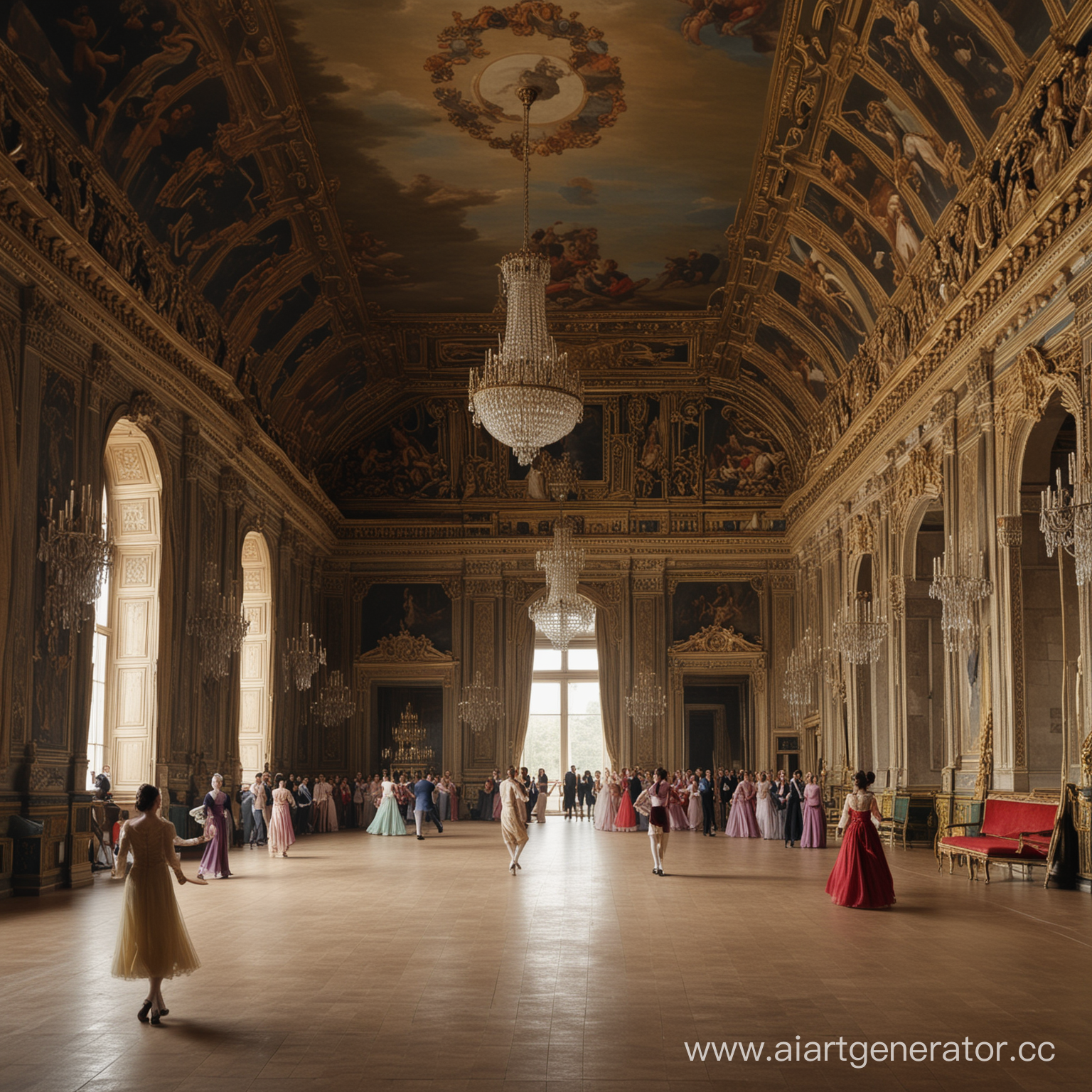 дворцовый интерьер, танцы, бал