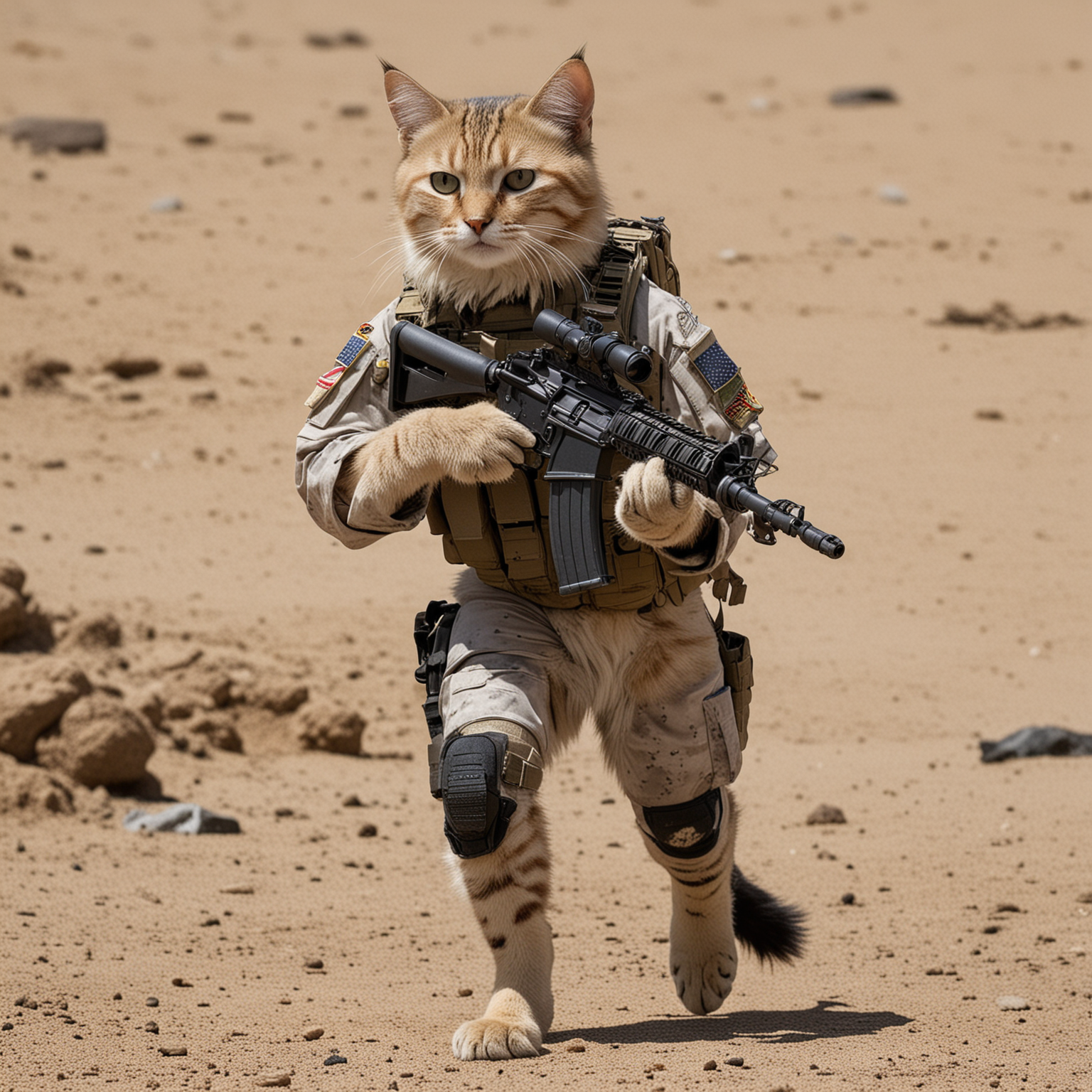 Humanoid cats in the navy seals