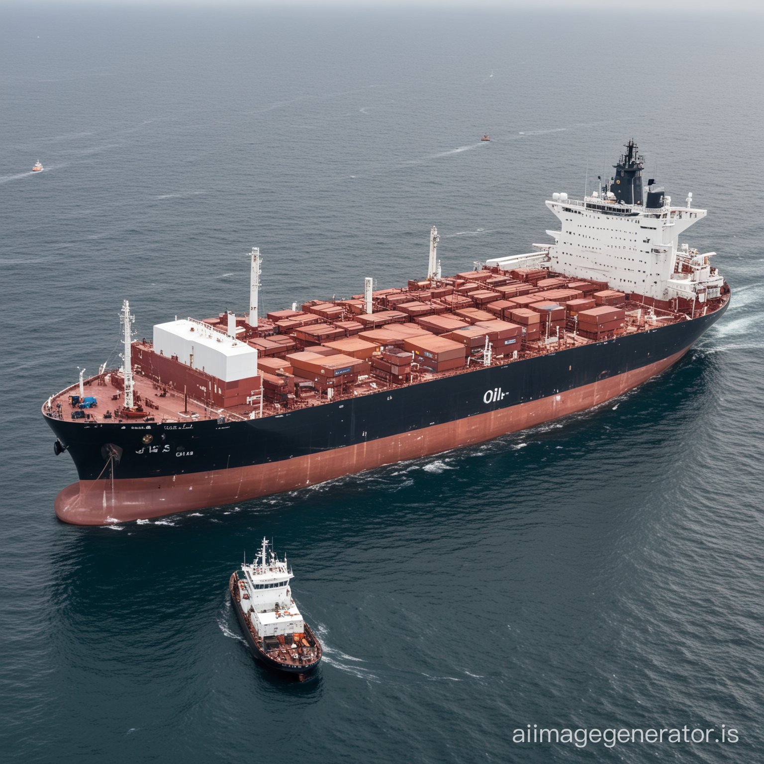 oiltanker ship with mobile satellite internet 
