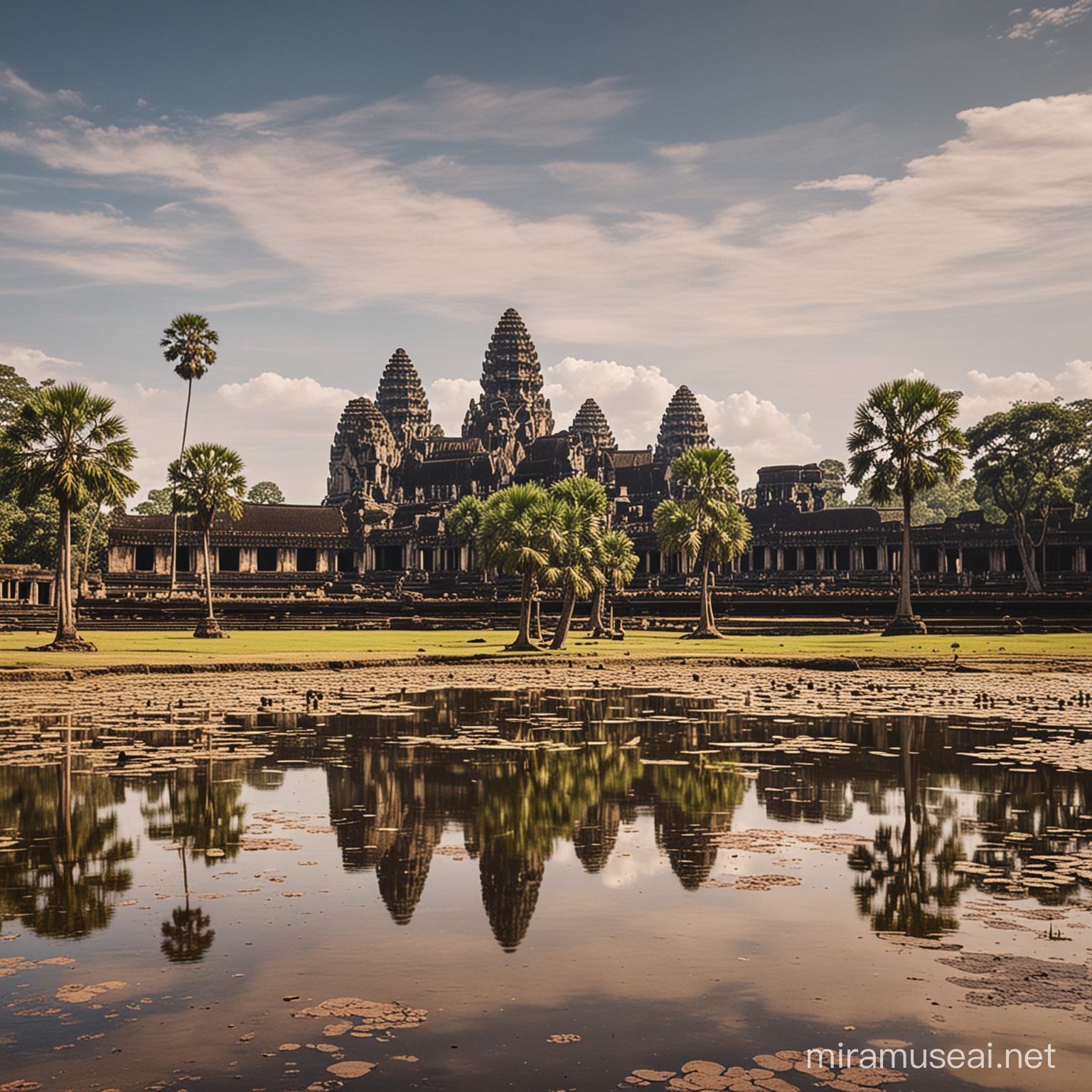 Tranquil Morning at Angkor Wat Park