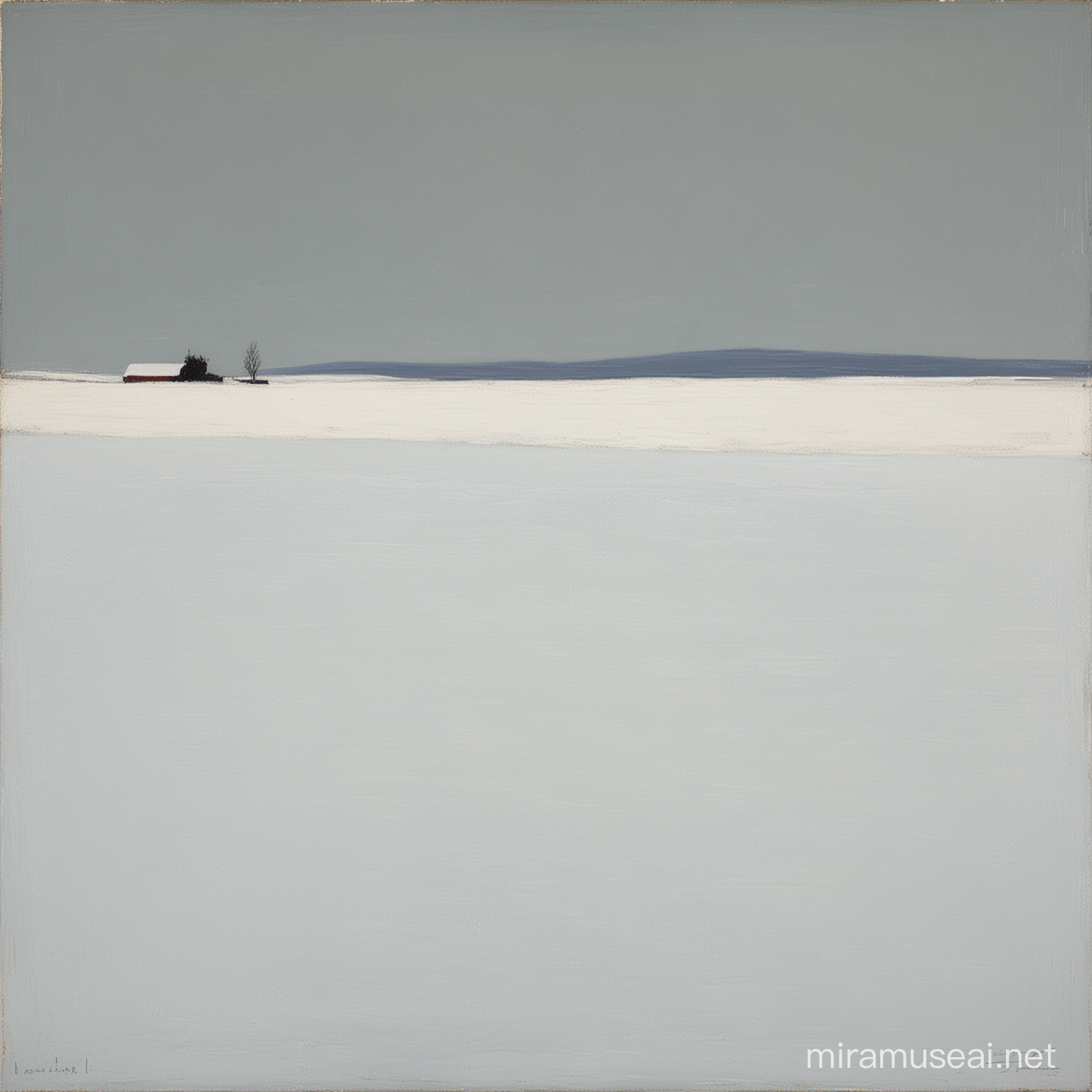 Abstract Snowy Landscape Inspired by Rothko and de Stal