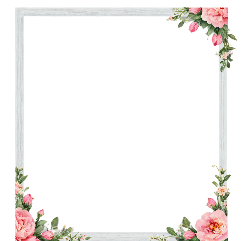 Portrait flower decorated single frame 