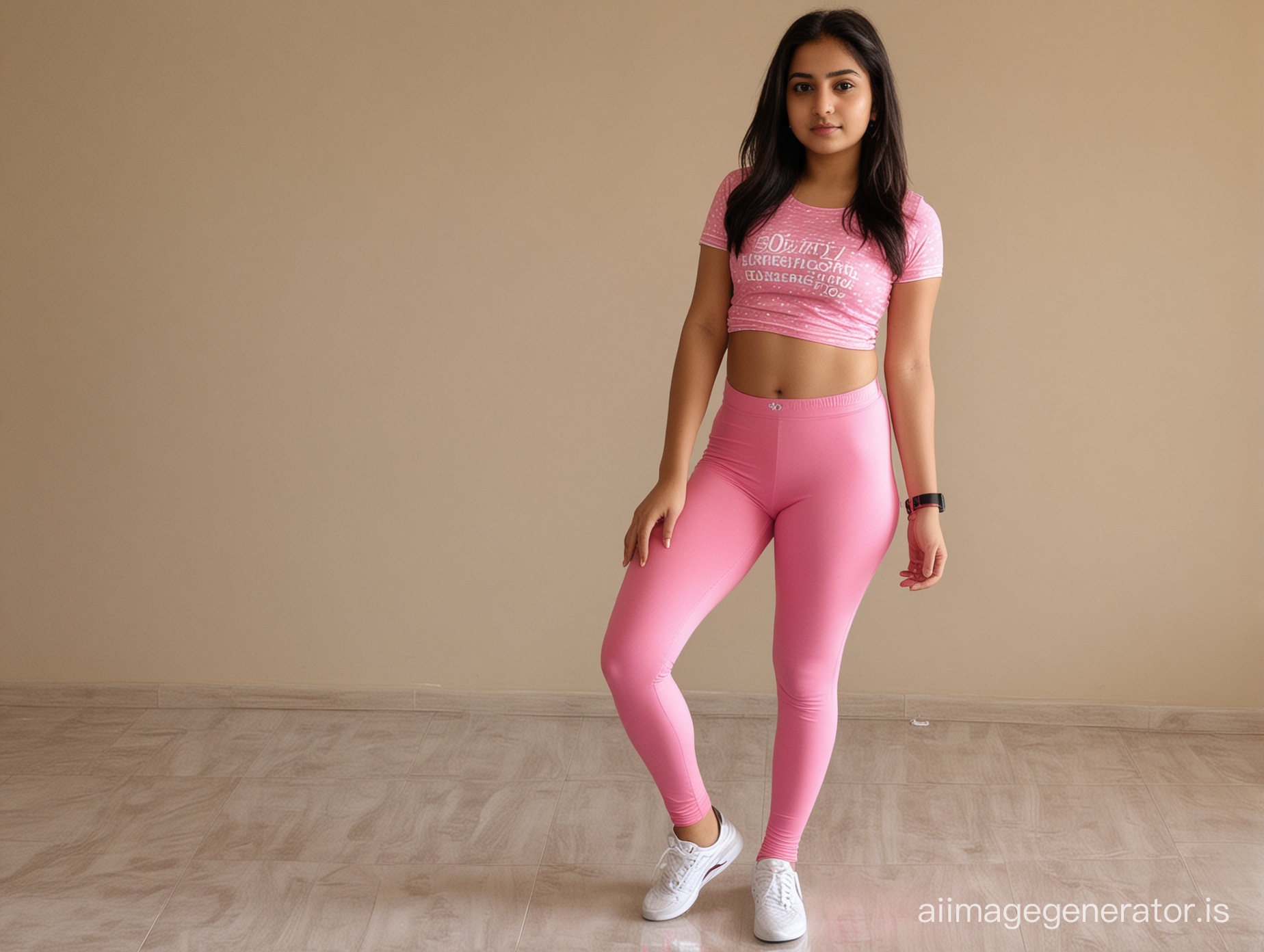 16 year old, Indian girl, tight tshirt, pink leggings 