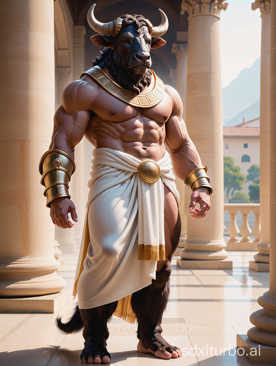 furry minotaur philosopher in toga