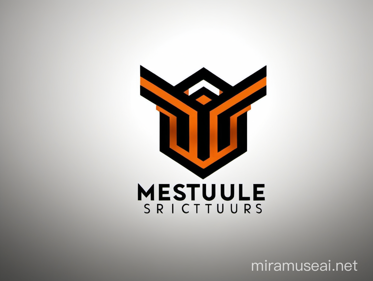 Modern Metal Structures Black and Orange Industrial Logo Design