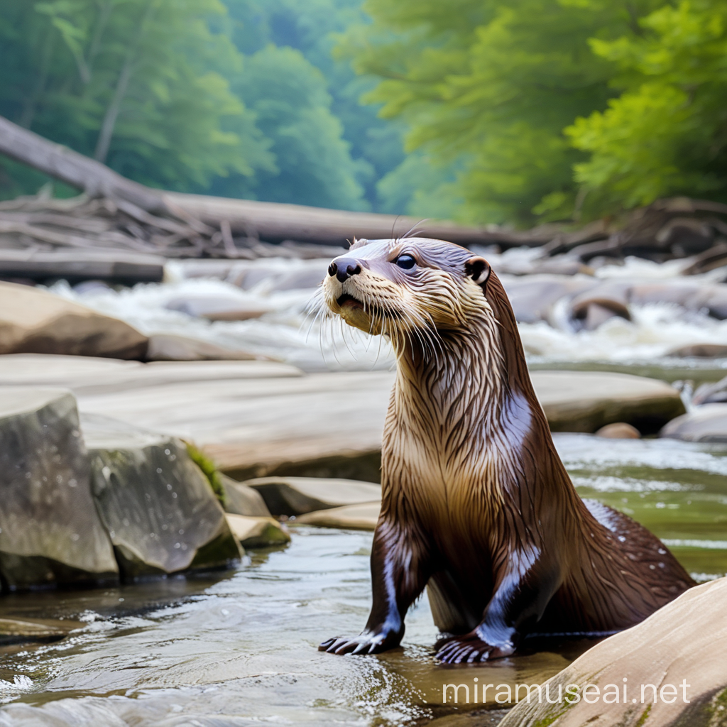 Tenneasee River meets a Smoky Mountain River  otter