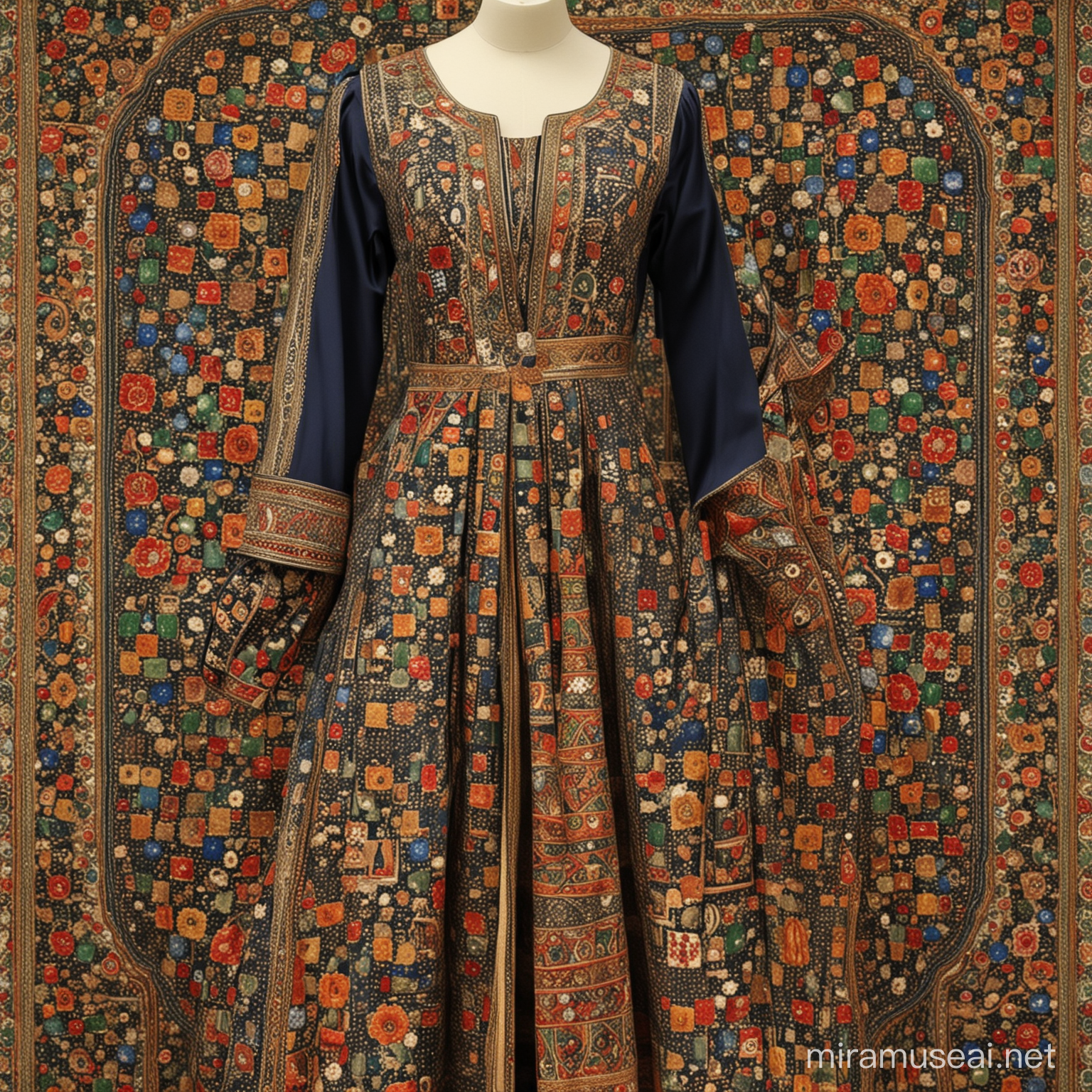 A  dress with the idea of ​​Iranian elements in the Qajar era