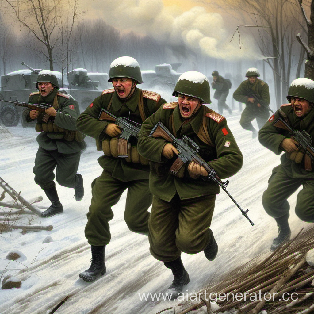 Русские солдаты сражаются